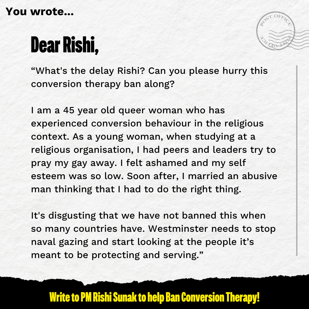 stonewall ban conversion therapy postcard